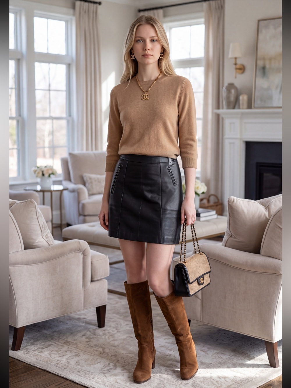 Vince Black 100% Lambskin Leather Mini Skirt. This NOT a Vince Camuto!!